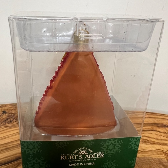 Kurt S. Adler Glass Pizza Slice Christmas Tree Ornament w Sparkles New In Box - Picture 6 of 9